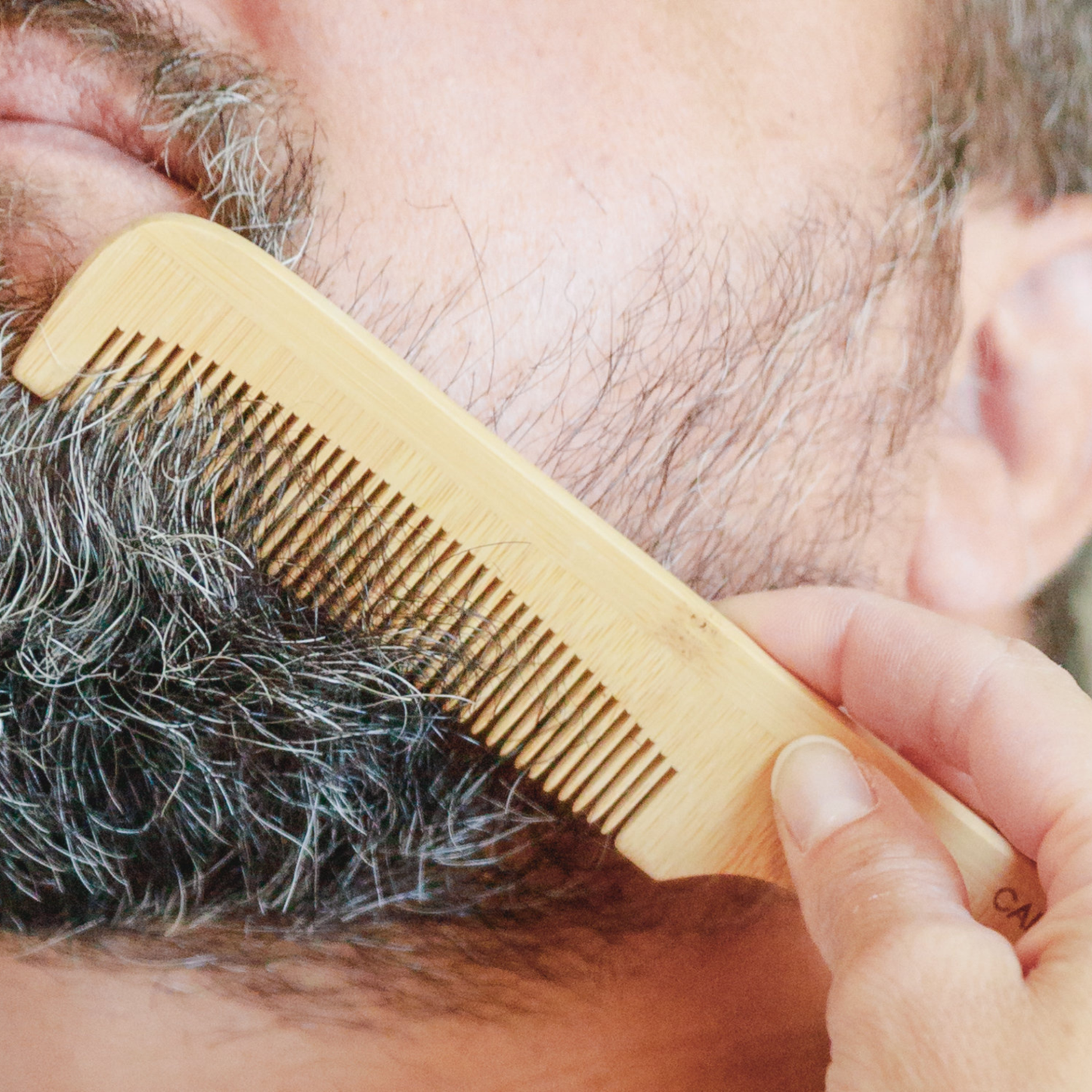 Bamboo comb with handle & tight teeth