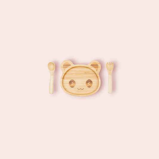 Bamboo Children's Meal Set (plate + fork + spoon)
