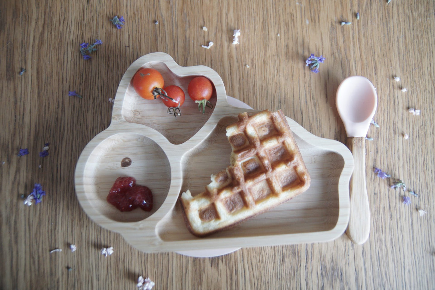 Baby Rabbit Meal set (plate + spoon) - Pink