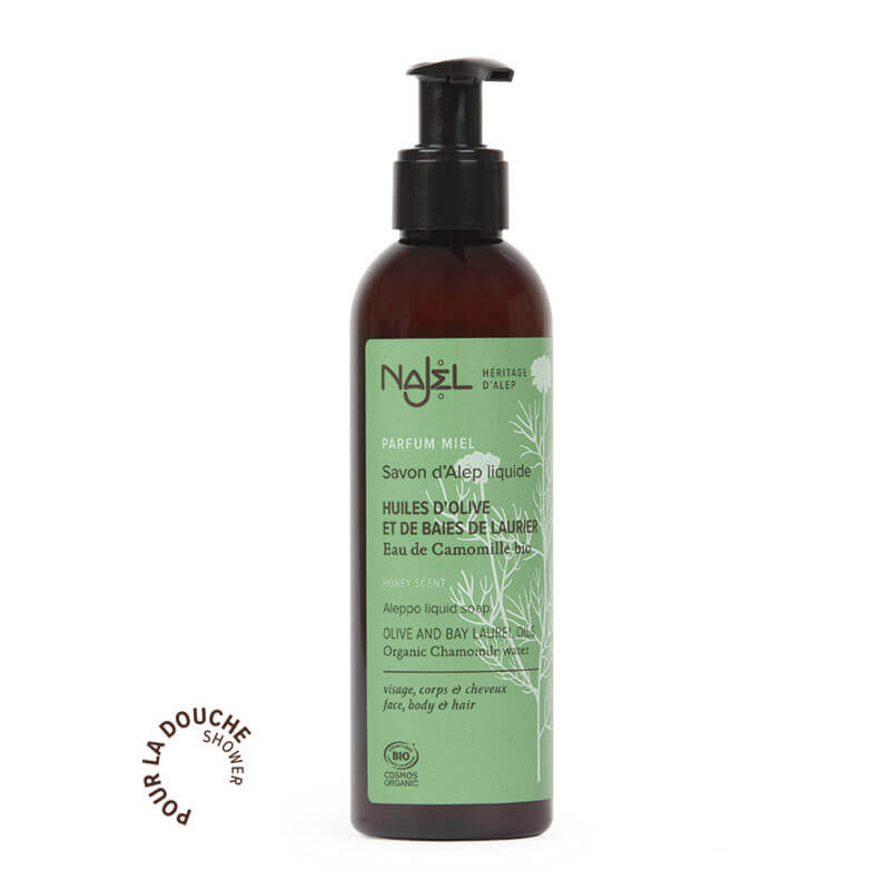 Liquid Aleppo soap with Honey scent & Chamomile water
