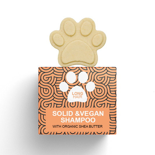 Solid shampoo for animals - with long hair