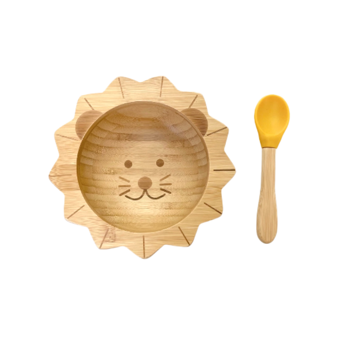 Baby Lion Mustard Meal Set (bown + spoon)