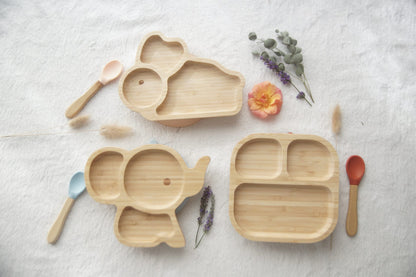 Baby Elephant Meal set (plate + spoon) - Blue