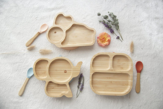 Baby Elephant Meal set (plate + spoon) - Blue