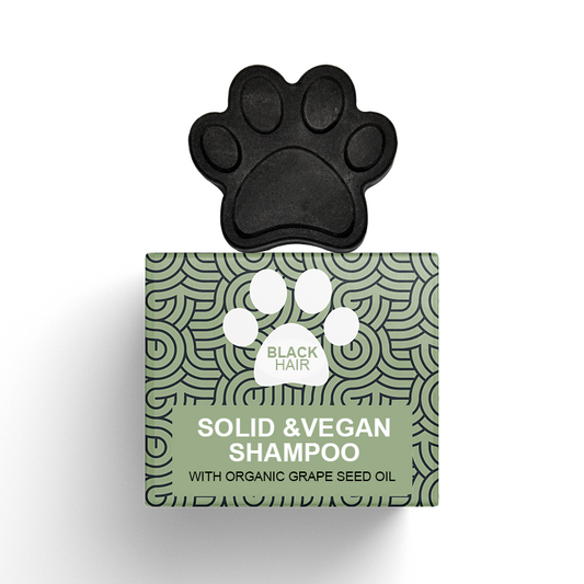 Solid shampoo for animals - with black hair